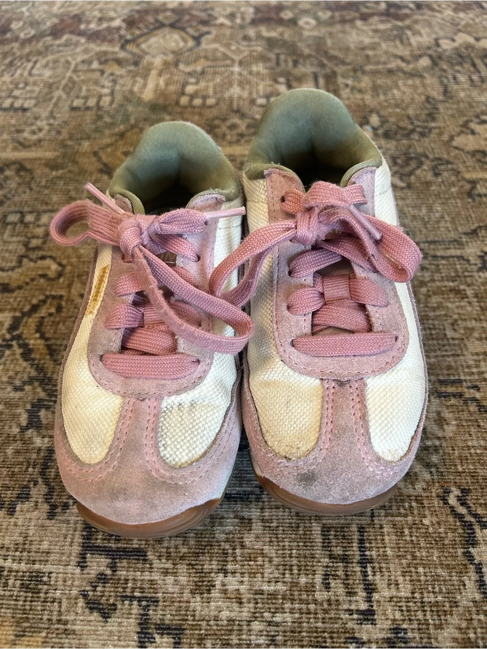 Puma Kids Pink and White Easy Rider Sneakers